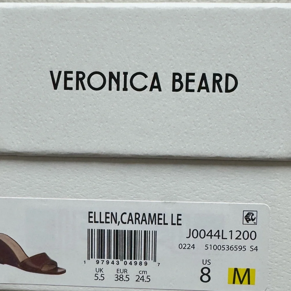 Veronica Beard Brown Ellen Wedge Sandal – Square Toe, Slip-On - Size 8